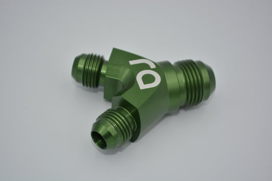 Radium Engineering Dual 6AN to 8AN Y-Adapter Block Fitting